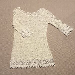 Vintage White Lace Mini Dress by Gypset
